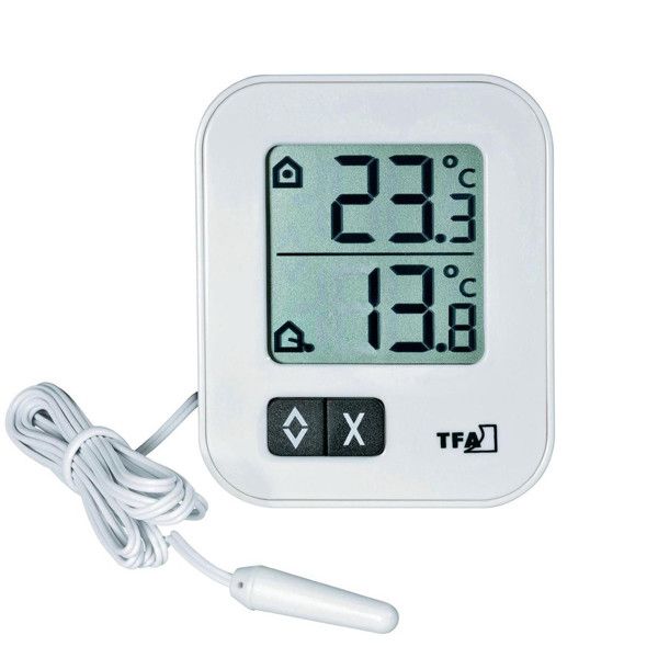 Min./max. thermometer wit met sensor