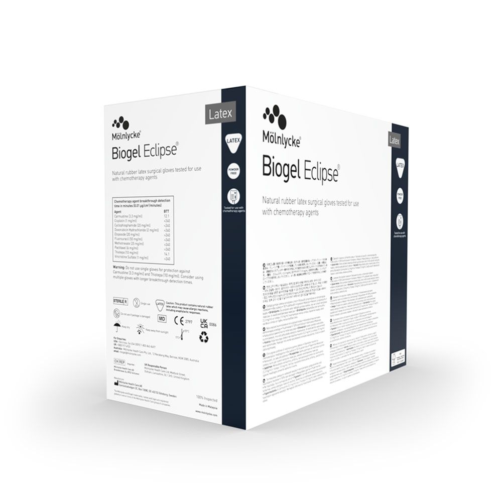Biogel Eclipse chirurgische latex handschoen, maat 8, steriel, 50 paar