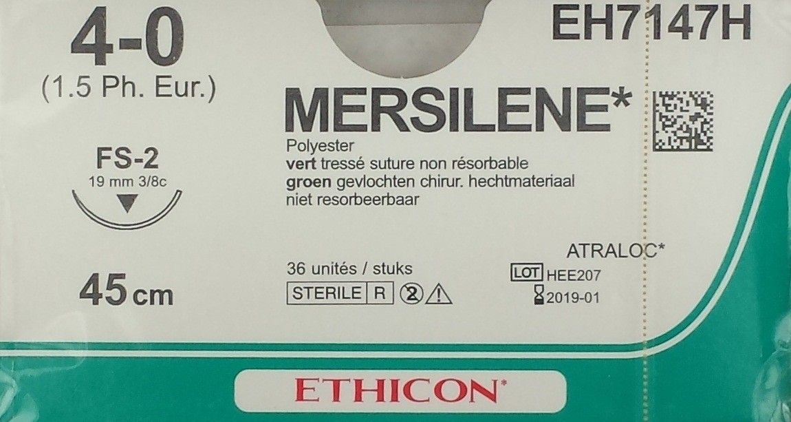 Ethicon Mersilene 4-0 groen 45cm nld FS-2 EH7147H