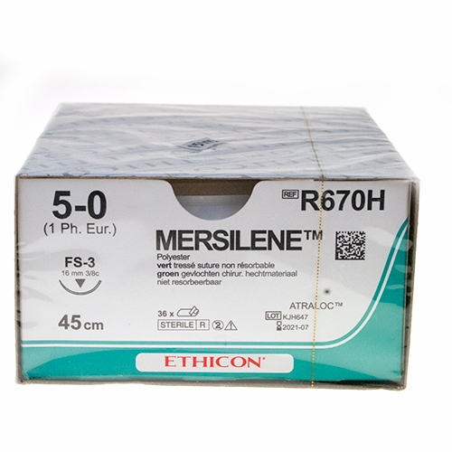 Ethicon Mersilene 5-0 groen 45cm nld FS-3 R670H