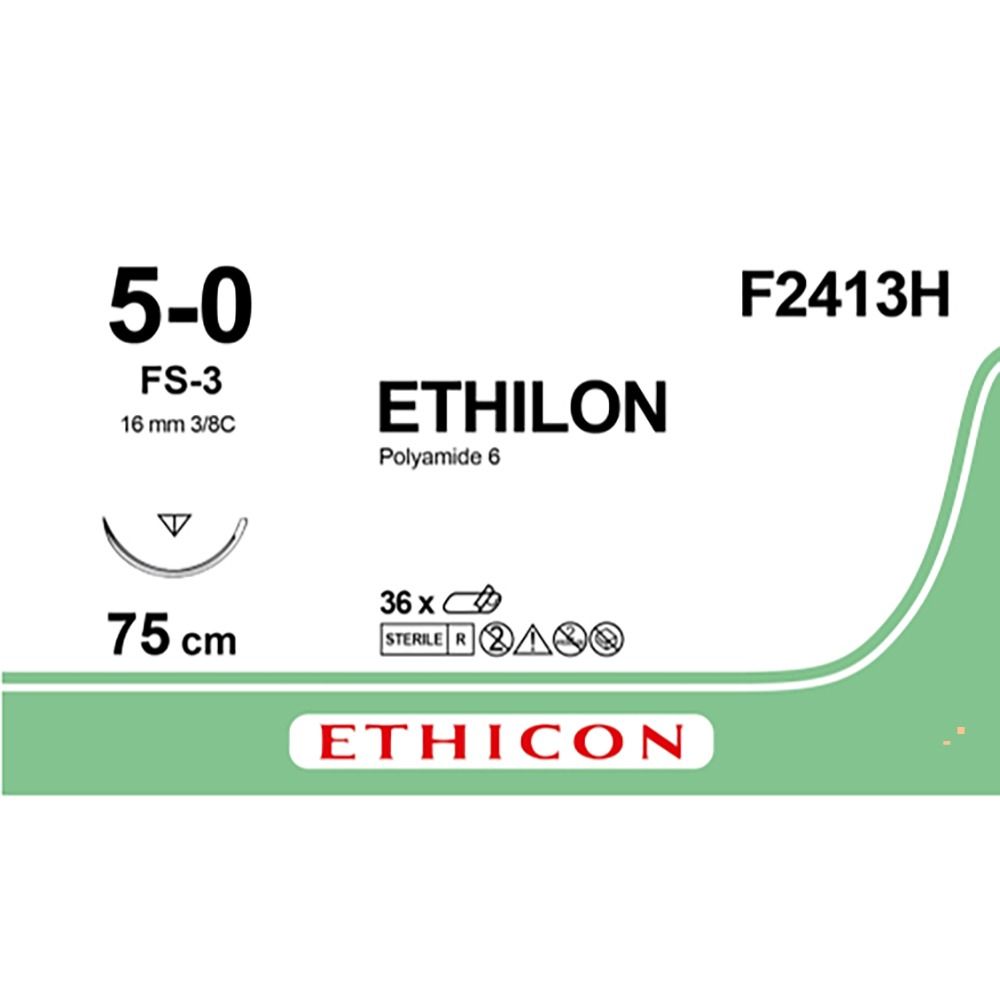 Ethilon 5-0, naald FS-3, 16mm, 75cm, 36st, F2413H