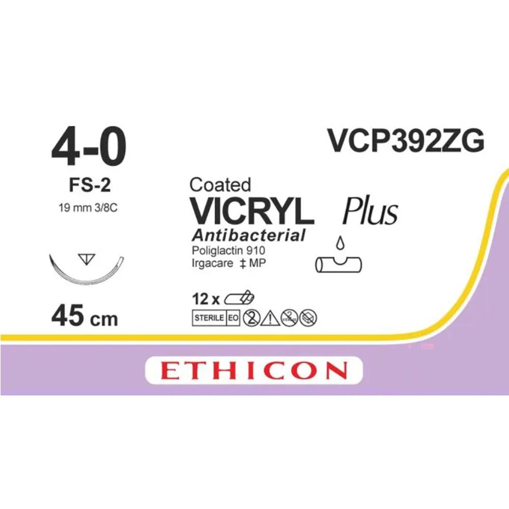 Vicryl Plus 4-0, naald FS-2, 45cm 12st. VCP392ZG