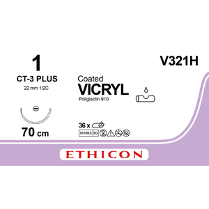 Ethicon Vicryl USP1 70cm naald CT-3 plus V321H