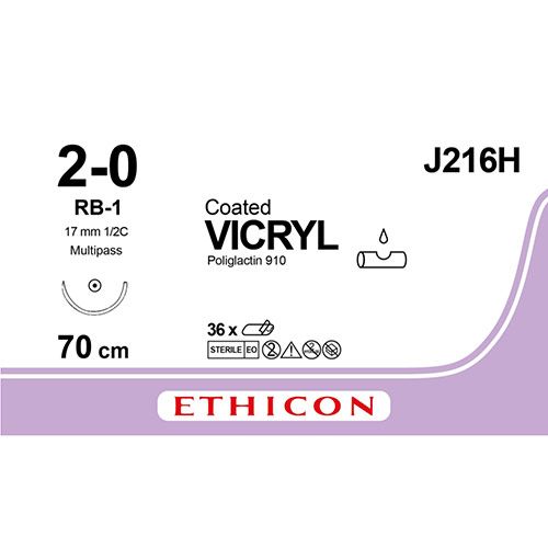 Ethicon Vicryl 2-0 70cm nld RB1 Plus J216H