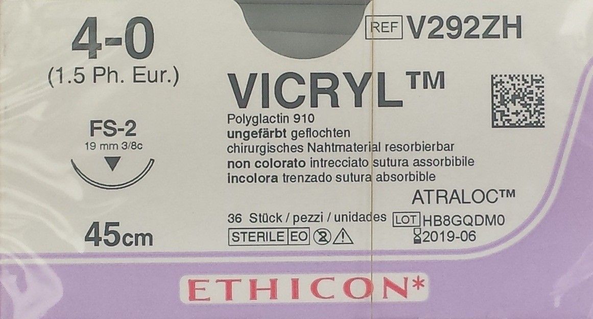 Ethicon Vicryl 4-0 45cm nld FS-2 V292ZH