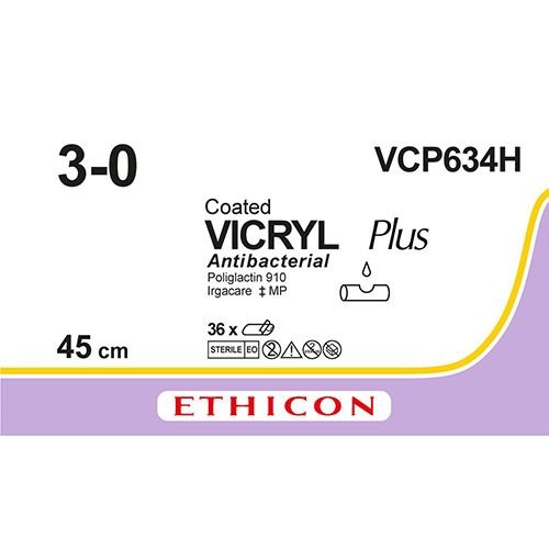 Vicryl Plus 3-0 zonder naald 45 cm 36 stuks VCP634H