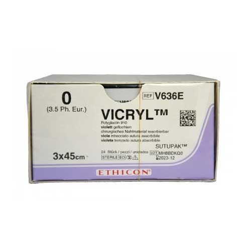 Ethicon Vicryl 0 viol 3x45cm zonder naald V636E