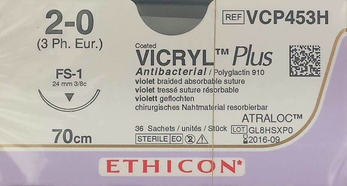 Ethicon Vicryl Plus 2-0 viol 70cm nld FS-1 VCP453H