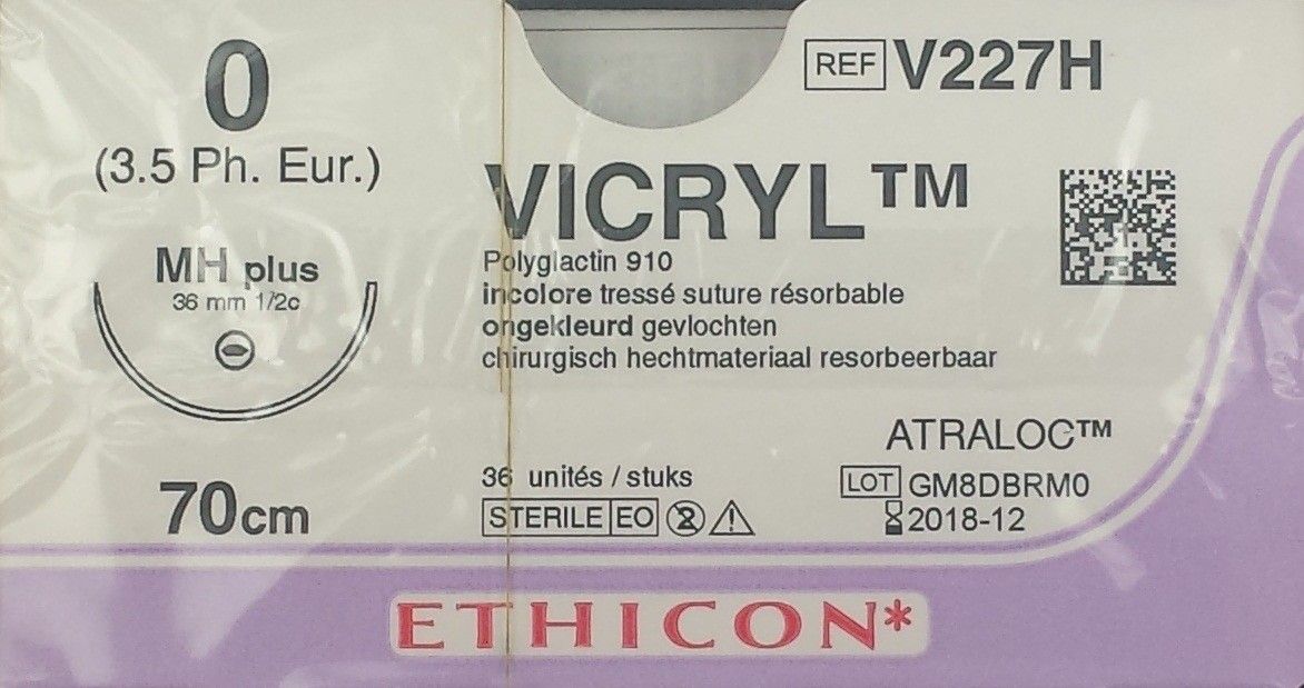 Ethicon Vicryl 0 70cm MH Plus V227H