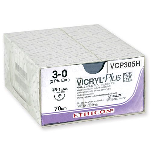 Ethicon Vicryl Plus 3-0 viol 70cm nld RB-1+ VCP305H