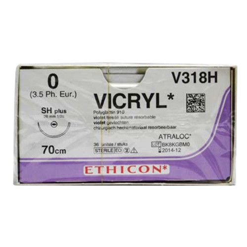 Ethicon Vicryl 0 viol 70cm nld SH Plus J318H