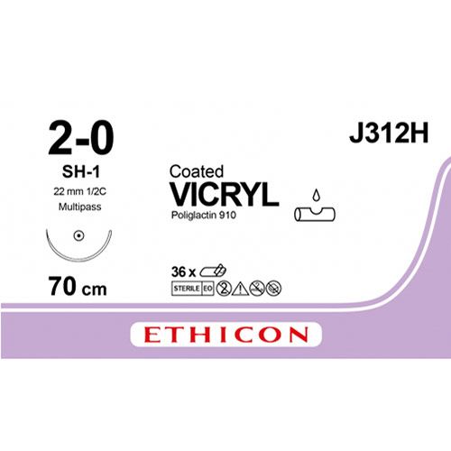 Ethicon Vicryl 2-0 70cm SH-1 J312H