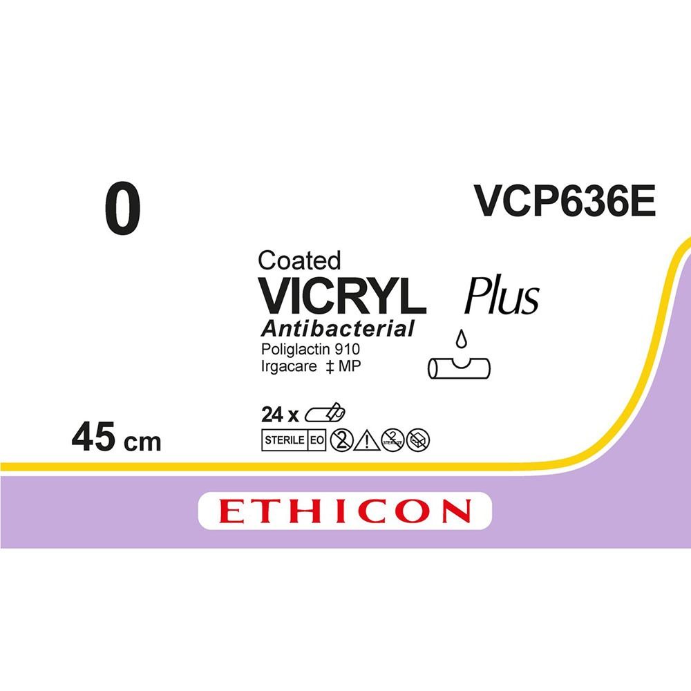 Vicryl Plus USP0, zonder naald, 24 st. VCP636