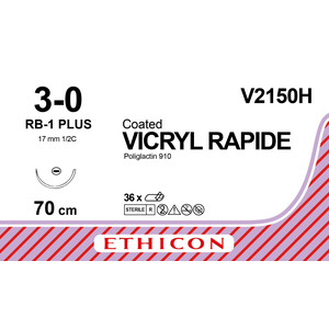 Ethicon Vicryl Rapide 3-0, 70cm, naald RB-1 V2150H