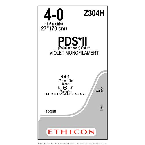 Ethicon PDS II 4-0 70cm nld RB-1 Z304H