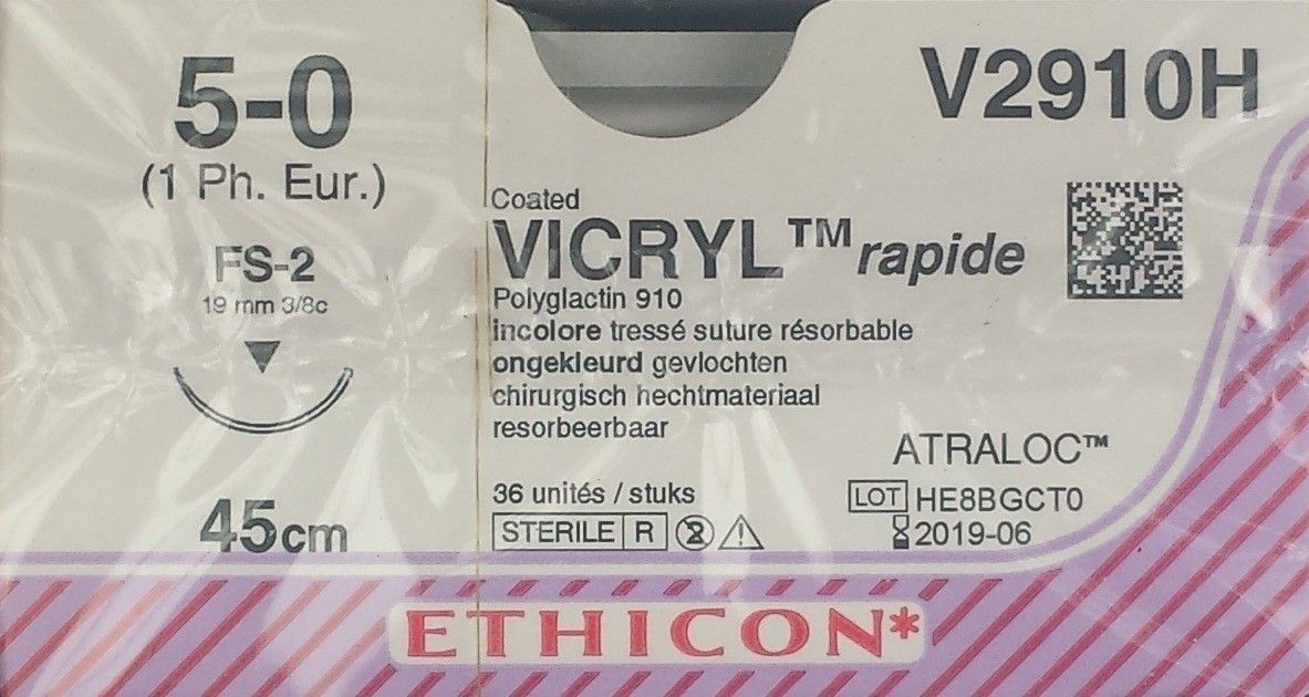 Ethicon Vicryl Rapide 5-0 45cm nld FS-2 V2910H