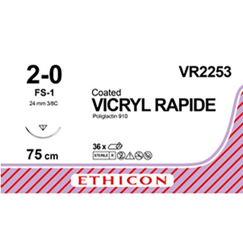 Ethicon Vicryl rapide 2-0, 75cm naald FS-1 VR2253