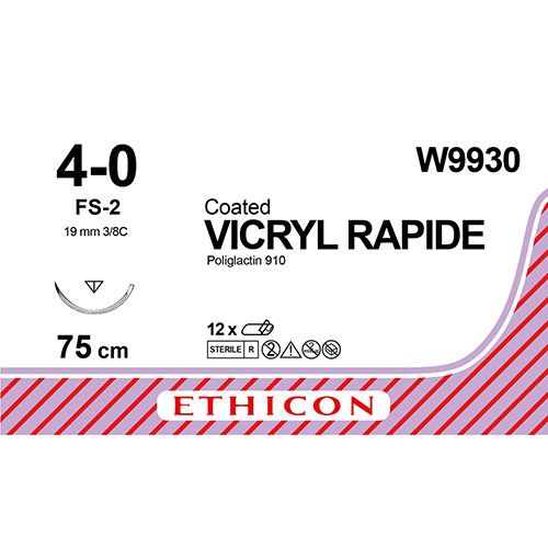 Ethicon Vicryl rapide 4-0 naald FS-2 75cm 12st. W9930