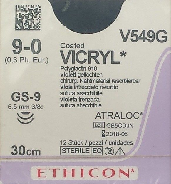 Ethicon Vicryl 9-0 30cm GS-9  V549G