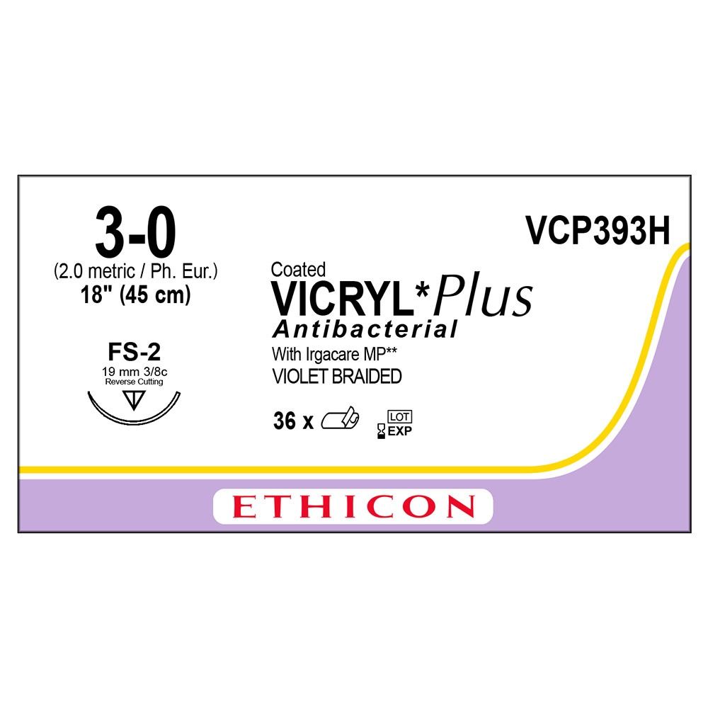 Vicryl Plus 3-0, naald FS-2, 45 cm 36 stuks VCP393H