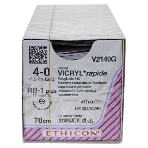 Ethicon Vicryl Rapide 4-0 70cm nld RB-1 + V2140G