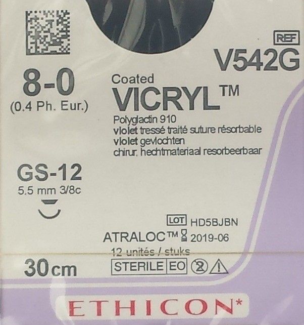 Ethicon Vicryl 8-0 30cm GS12 V542G