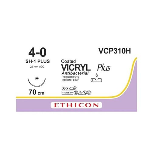 Vicryl Plus 4-0, naald SH-1, 70cm 36st. VCP310H