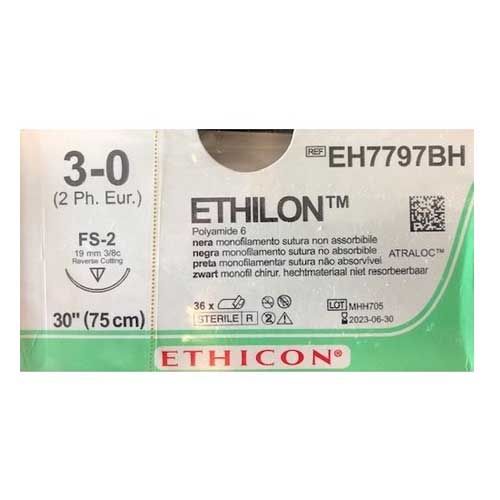 Ethicon Ethilon 3-0 zwart 75cm nld FS-2 EH7797BH