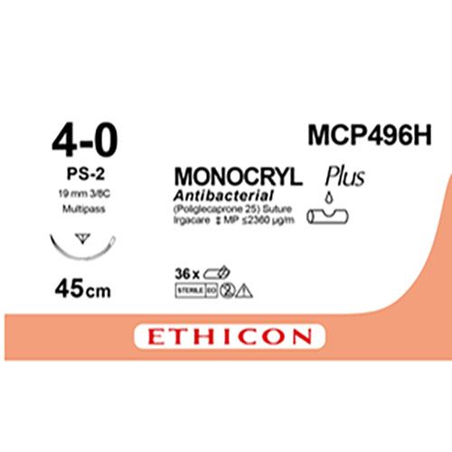 Monocryl Plus 4-0, naald PS-2, 45cm 36st. MCP496H