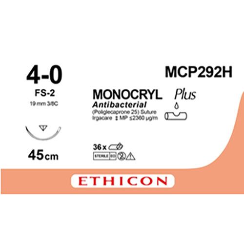 Monocryl Plus 4-0, naald FS-2, 45cm 36st. MCP292H