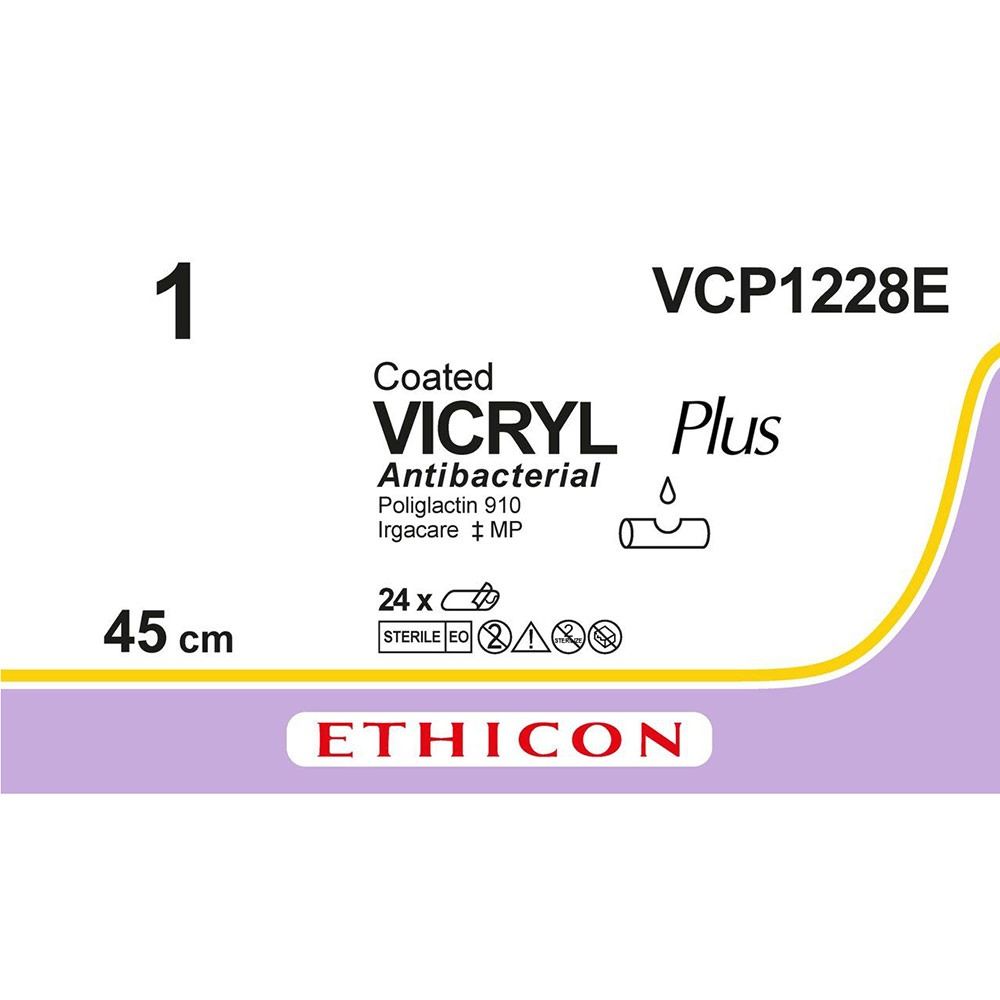 Vicryl plus 1-0, 6x45 cm, VCP1228E, 24 stuks