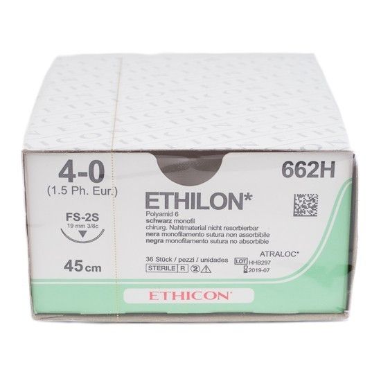 Ethicon Ethilon 4-0 zwart 45cm nld FS-2S 662SLH