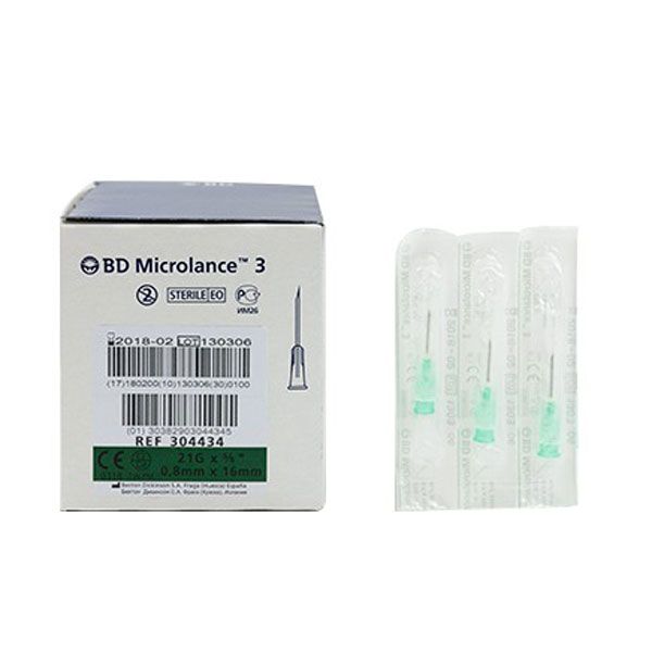 BD Microlance injectienaalden 21G 0.8 x 16mm groen