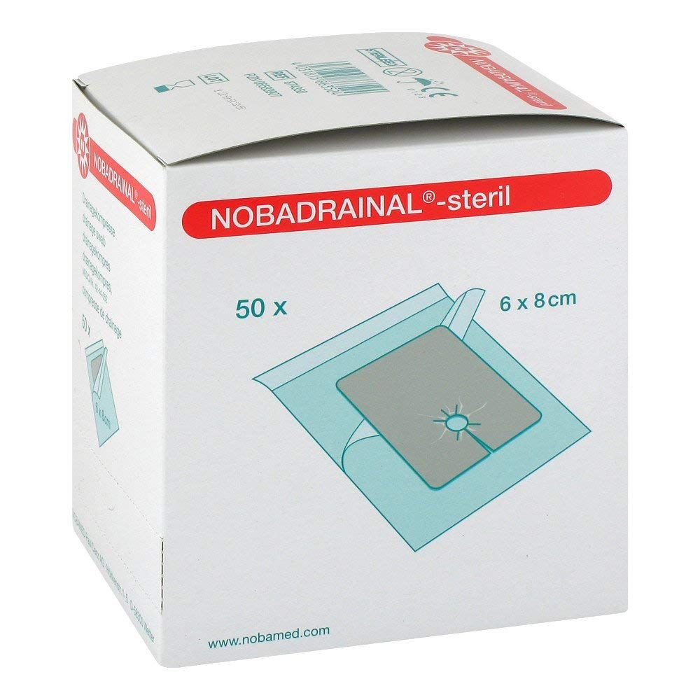 Nobadrainal Drainkompres steriel 6cmx8cm 