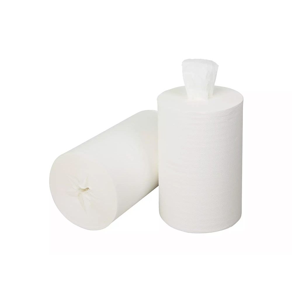 Mini poetspapier 1-laags wit 12 rollen