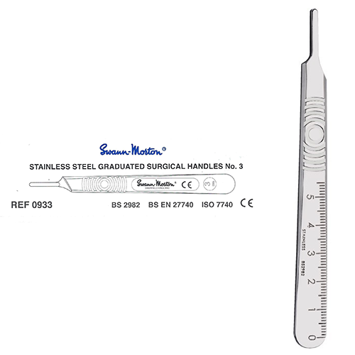 Swann Morton scalpelhandvat RVS nr. 3G S/S