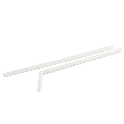 *CMT drinkrietjes, flexibel plastic, wit, 250st.