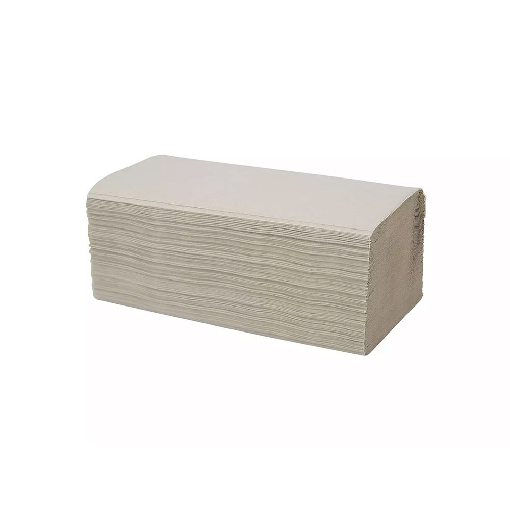 Papieren handdoekjes V-vouw 1-laags naturel