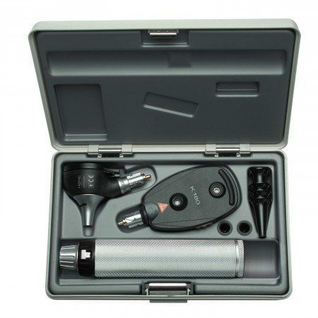 Heine K180 diagnostiekset inclusief K180 F.O. 3,5V otoscoop, K180 ophthalmoscoop, Beta 4 USB handvat en hard etui