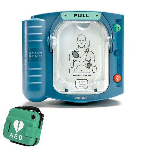 Philips Heartstart HS1 AED met groene tas