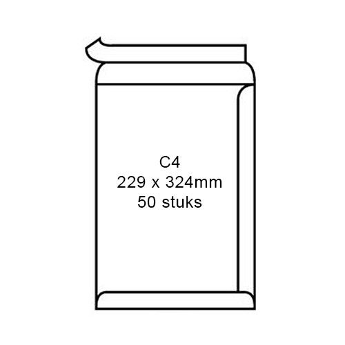 Envelop bank C4 229x324mm wit zelfklevend 50st