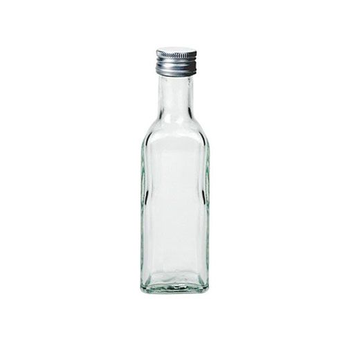 Glazen infuusfles 100ml inclusief aluminium schroefdop E24, 