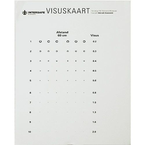 Visuskaart 40 - 60cm voor Fits indicator 