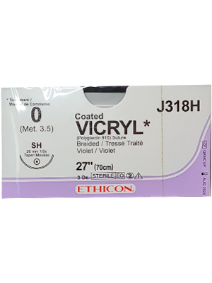 Ethicon Vicryl 0 viol 70cm nld SH Plus J318H