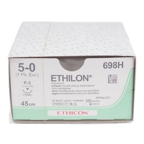 Ethicon Ethilon 5-0 zwart 45cm nld P-3 698H