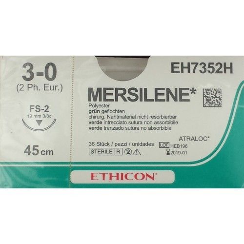 Ethicon Mersilene 3-0 groen 45cm nld FS-2 EH7352H