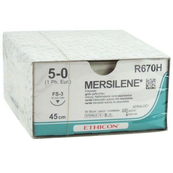 Ethicon Mersilene 5-0 groen 45cm nld FS-3 R670H