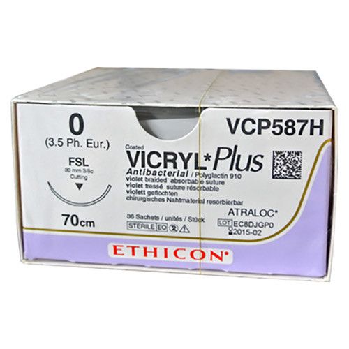 Ethicon Vicryl Plus 0 naald FSL 70cm VCP587H