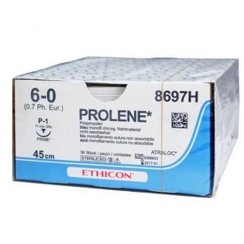 Ethicon Prolene 6-0 blauw 45cm nld P-1 8697H