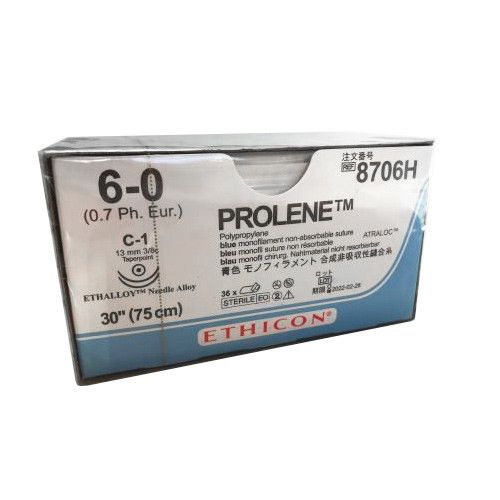 Ethicon Prolene 6-0 75cm C-1 8706H hechtdraad